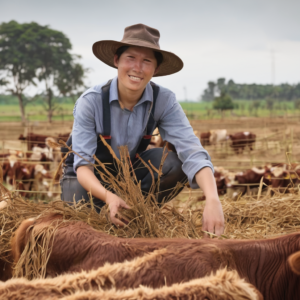 Landwirtschaftliche Helfer für Rinderhaltung