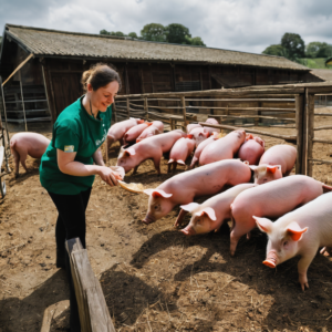 Landwirtschaftliche Helfer für Schweinezucht